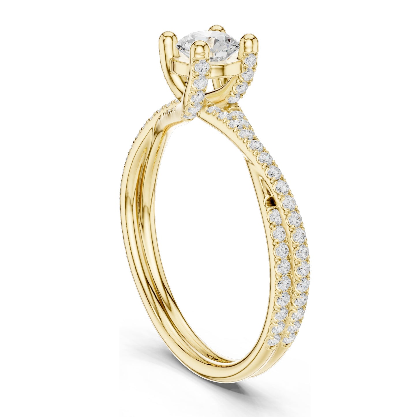 0.88 CT Round Brilliant Lab Diamond Twist Band Ring for Women | VVS-VS EF Clarity | 18KT, 14KT, 10KT Gold & 925 Silver | Rose, Yellow, White Gold & Moissanite Options