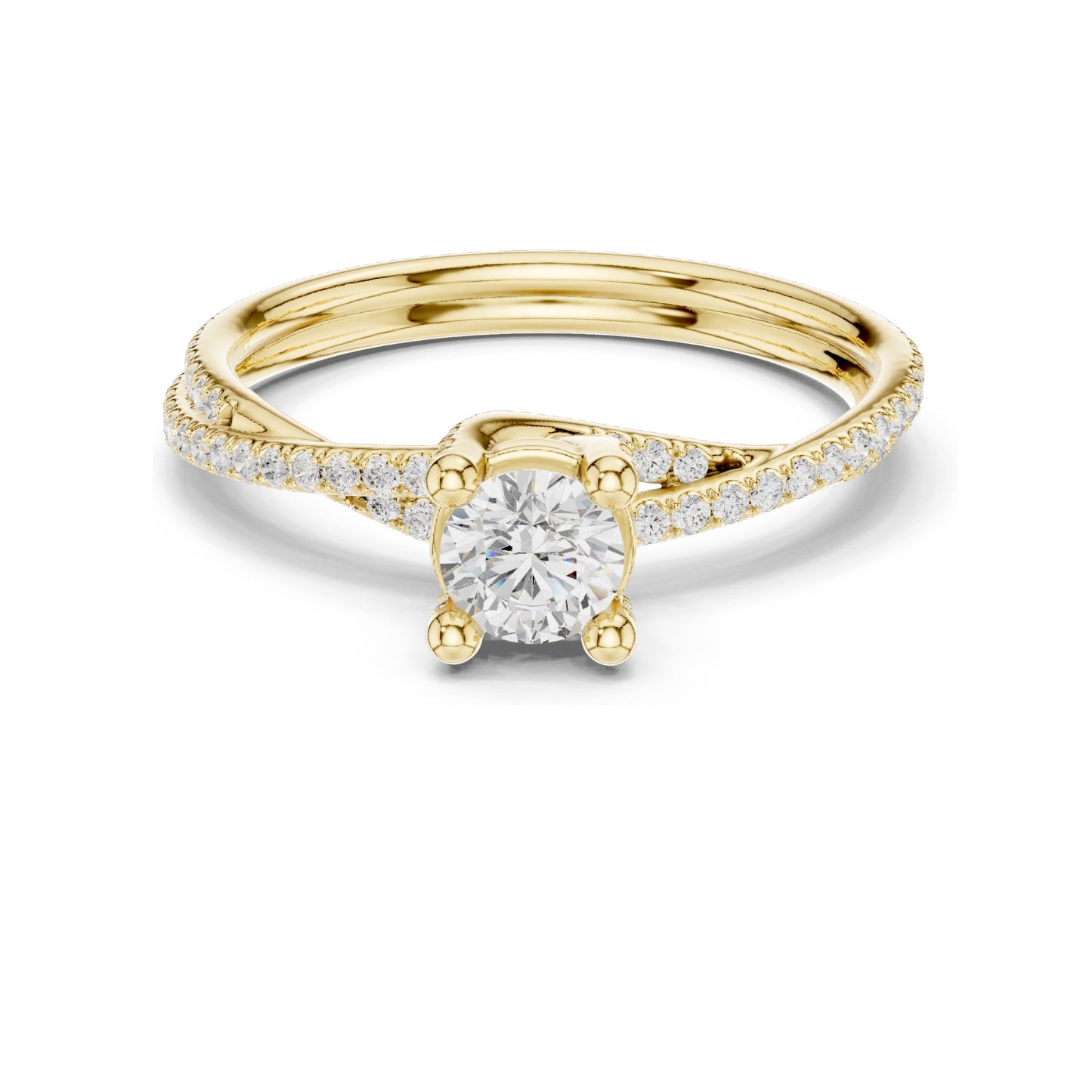 0.88 CT Round Brilliant Lab Diamond Twist Band Ring for Women | VVS-VS EF Clarity | 18KT, 14KT, 10KT Gold & 925 Silver | Rose, Yellow, White Gold & Moissanite Options