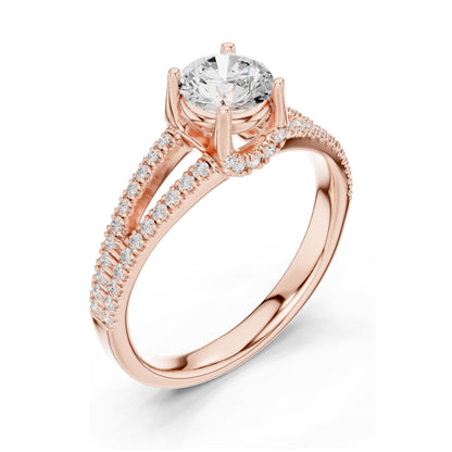 1.124 CT Round Brilliant Lab Diamond Solitaire Engagement Ring for Women | VVS-VS EF Clarity | 18KT, 14KT, 10KT Gold & 925 Silver | Rose, Yellow, White Gold & Moissanite Options