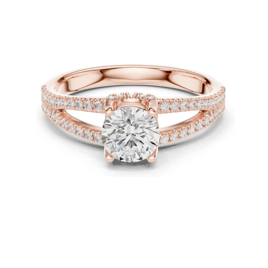 1.124 CT Round Brilliant Lab Diamond Solitaire Engagement Ring for Women | VVS-VS EF Clarity | 18KT, 14KT, 10KT Gold & 925 Silver | Rose, Yellow, White Gold & Moissanite Options