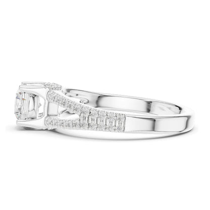 1.124 CT Round Brilliant Lab Diamond Solitaire Engagement Ring for Women | VVS-VS EF Clarity | 18KT, 14KT, 10KT Gold & 925 Silver | Rose, Yellow, White Gold & Moissanite Options