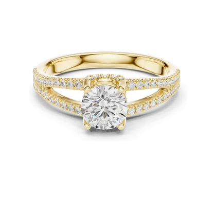 1.124 CT Round Brilliant Lab Diamond Solitaire Engagement Ring for Women | VVS-VS EF Clarity | 18KT, 14KT, 10KT Gold & 925 Silver | Rose, Yellow, White Gold & Moissanite Options