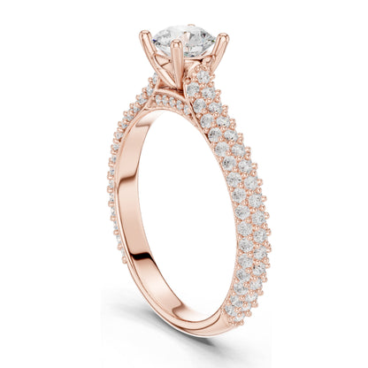 1.52 CT Round Brilliant Lab Diamond Pave-Set Band Ring for Women | VVS-VS EF Clarity | 18KT, 14KT, 10KT Gold & 925 Silver | Rose, Yellow, White Gold & Moissanite Options