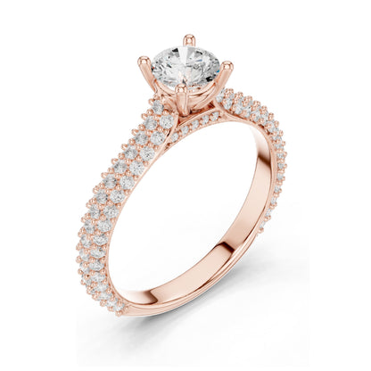 1.52 CT Round Brilliant Lab Diamond Pave-Set Band Ring for Women | VVS-VS EF Clarity | 18KT, 14KT, 10KT Gold & 925 Silver | Rose, Yellow, White Gold & Moissanite Options