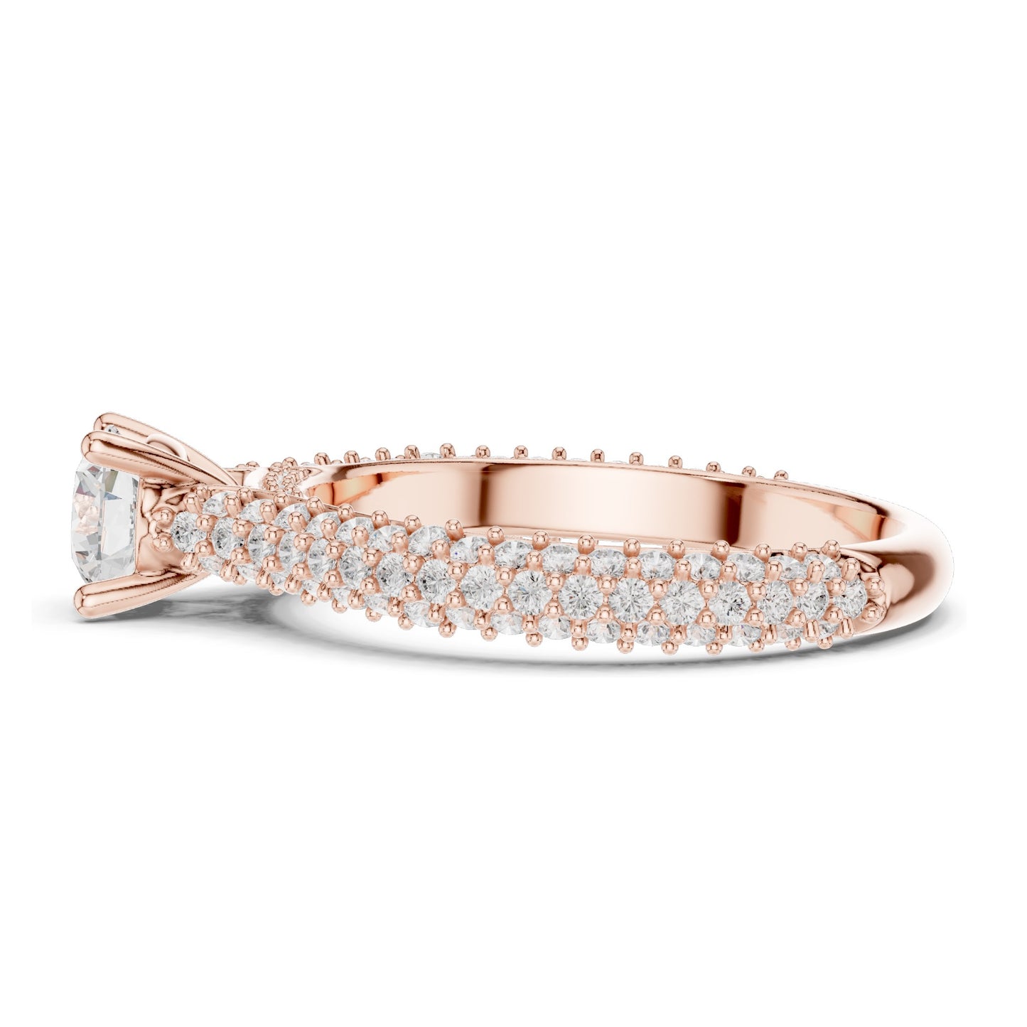 1.52 CT Round Brilliant Lab Diamond Pave-Set Band Ring for Women | VVS-VS EF Clarity | 18KT, 14KT, 10KT Gold & 925 Silver | Rose, Yellow, White Gold & Moissanite Options