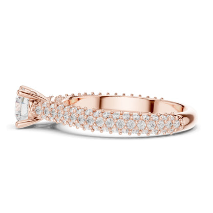 1.52 CT Round Brilliant Lab Diamond Pave-Set Band Ring for Women | VVS-VS EF Clarity | 18KT, 14KT, 10KT Gold & 925 Silver | Rose, Yellow, White Gold & Moissanite Options