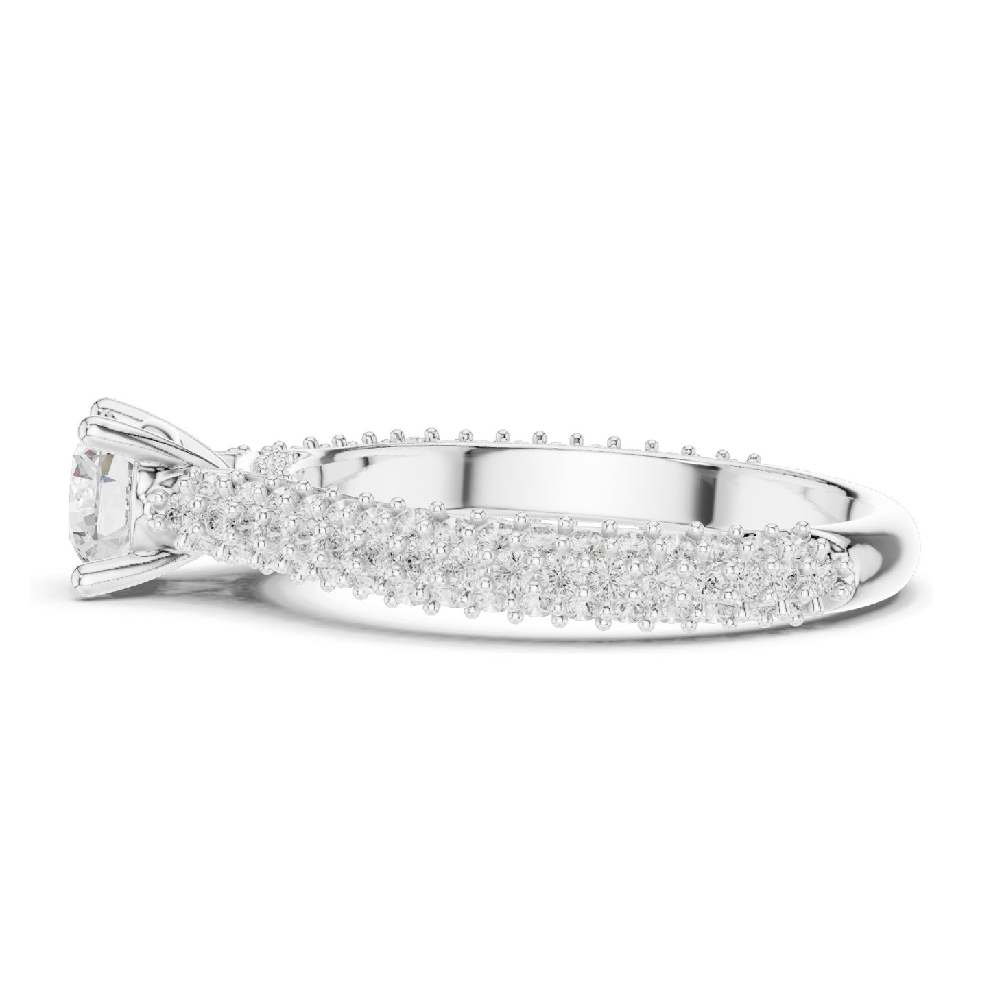 1.52 CT Round Brilliant Lab Diamond Pave-Set Band Ring for Women | VVS-VS EF Clarity | 18KT, 14KT, 10KT Gold & 925 Silver | Rose, Yellow, White Gold & Moissanite Options