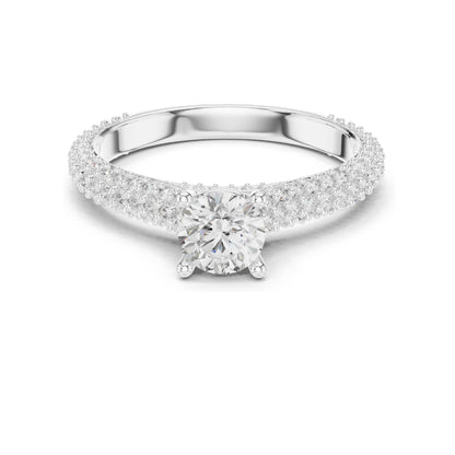 1.52 CT Round Brilliant Lab Diamond Pave-Set Band Ring for Women | VVS-VS EF Clarity | 18KT, 14KT, 10KT Gold & 925 Silver | Rose, Yellow, White Gold & Moissanite Options