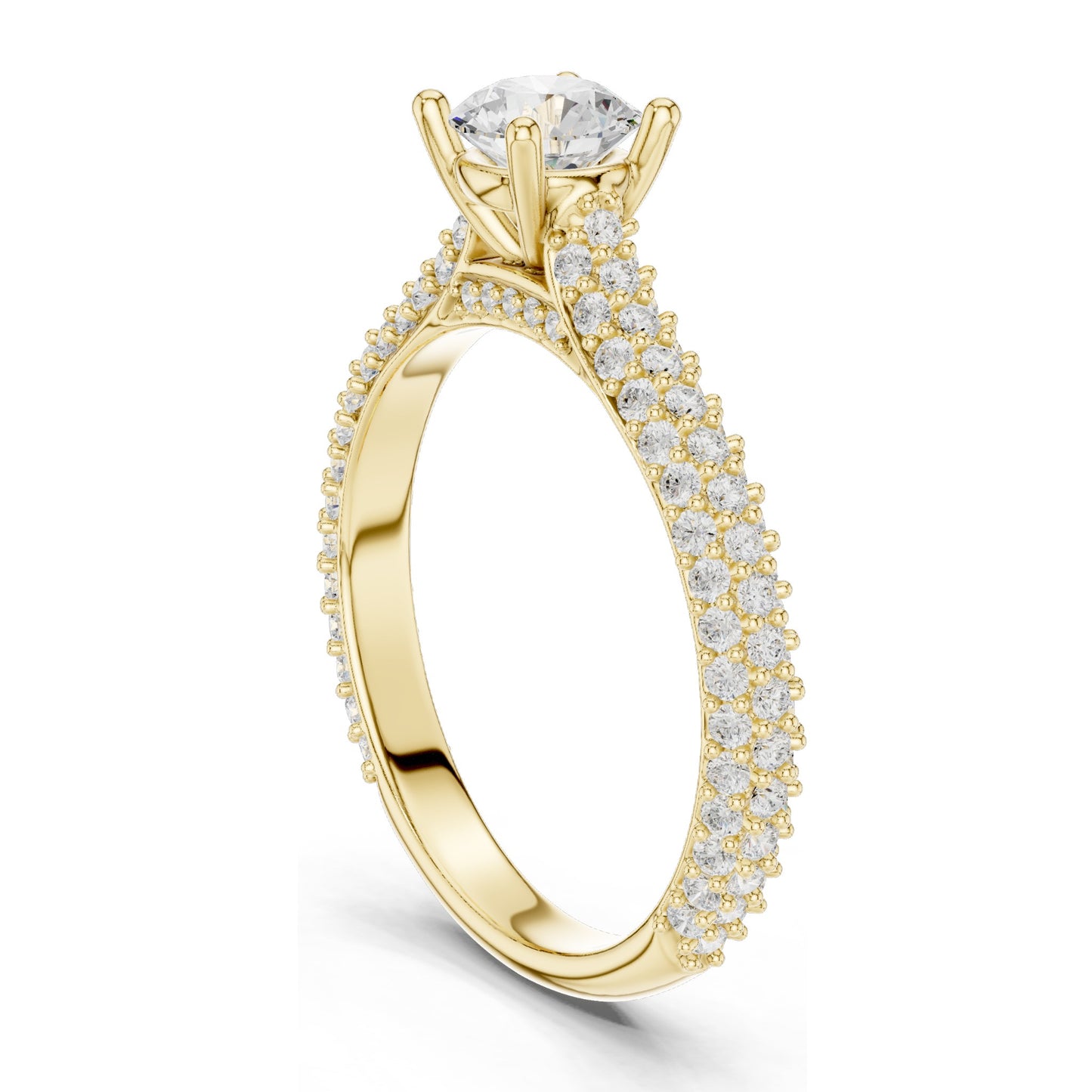 1.52 CT Round Brilliant Lab Diamond Pave-Set Band Ring for Women | VVS-VS EF Clarity | 18KT, 14KT, 10KT Gold & 925 Silver | Rose, Yellow, White Gold & Moissanite Options