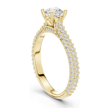 1.52 CT Round Brilliant Lab Diamond Pave-Set Band Ring for Women | VVS-VS EF Clarity | 18KT, 14KT, 10KT Gold & 925 Silver | Rose, Yellow, White Gold & Moissanite Options