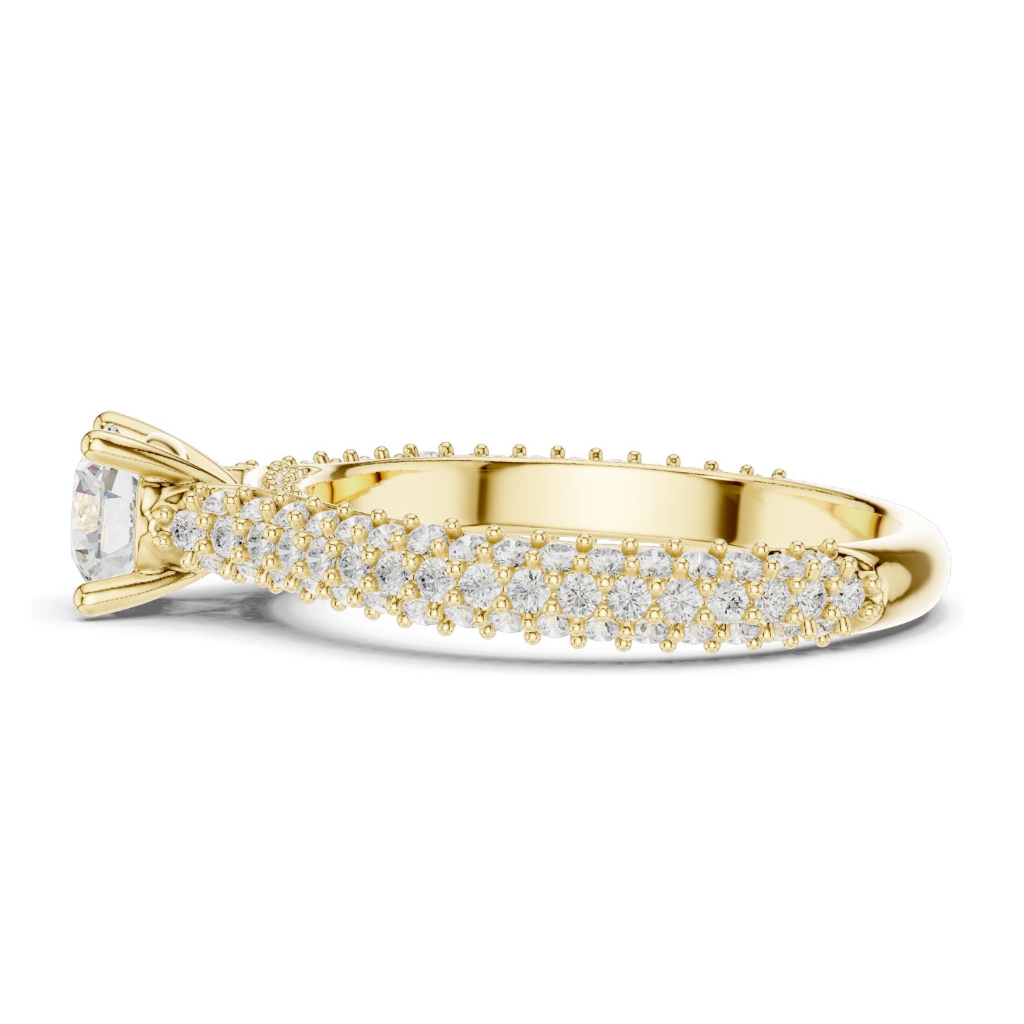 1.52 CT Round Brilliant Lab Diamond Pave-Set Band Ring for Women | VVS-VS EF Clarity | 18KT, 14KT, 10KT Gold & 925 Silver | Rose, Yellow, White Gold & Moissanite Options