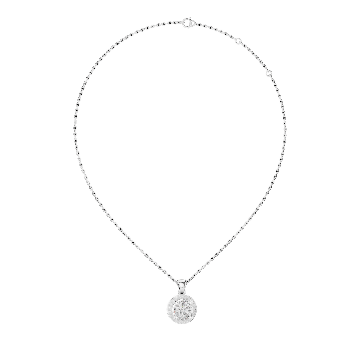 1.2 CT Lab-Grown Diamond Pendant Necklace | VVS-VS EF CVD | 18KT, 14KT, Rose, Yellow & White Gold Options | Sustainable Luxury Jewelry