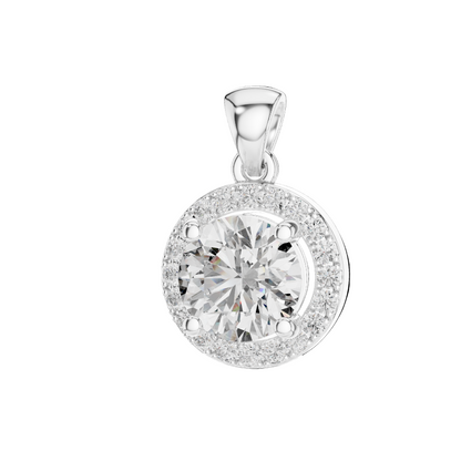 1.2 CT Lab-Grown Diamond Pendant Necklace | VVS-VS EF CVD | 18KT, 14KT, Rose, Yellow & White Gold Options | Sustainable Luxury Jewelry