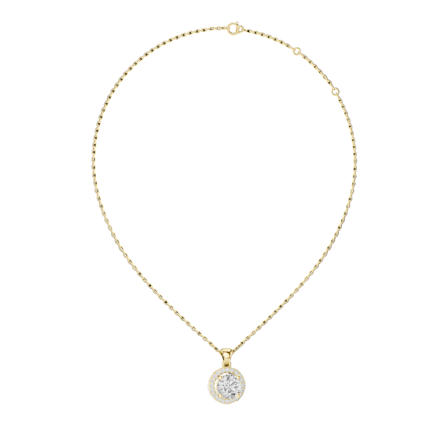 1.2 CT Lab-Grown Diamond Pendant Necklace | VVS-VS EF CVD | 18KT, 14KT, Rose, Yellow & White Gold Options | Sustainable Luxury Jewelry