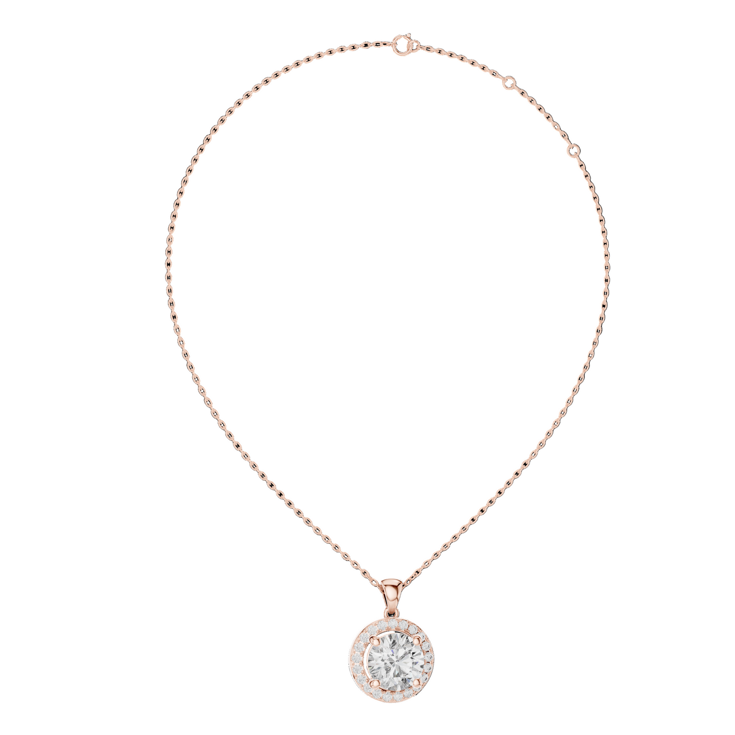 3.22 CT Lab-Created Diamond Pendant Necklace | VVS-VS EF CVD | 18KT, 14KT, Rose, Yellow, White Gold Options