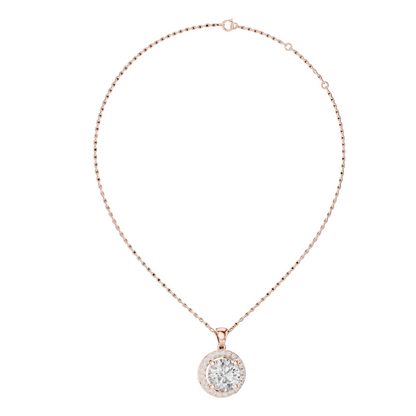 3.22 CT Lab-Created Diamond Pendant Necklace | VVS-VS EF CVD | 18KT, 14KT, Rose, Yellow, White Gold Options