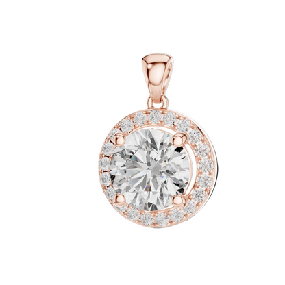 3.22 CT Lab-Created Diamond Pendant Necklace | VVS-VS EF CVD | 18KT, 14KT, Rose, Yellow, White Gold Options