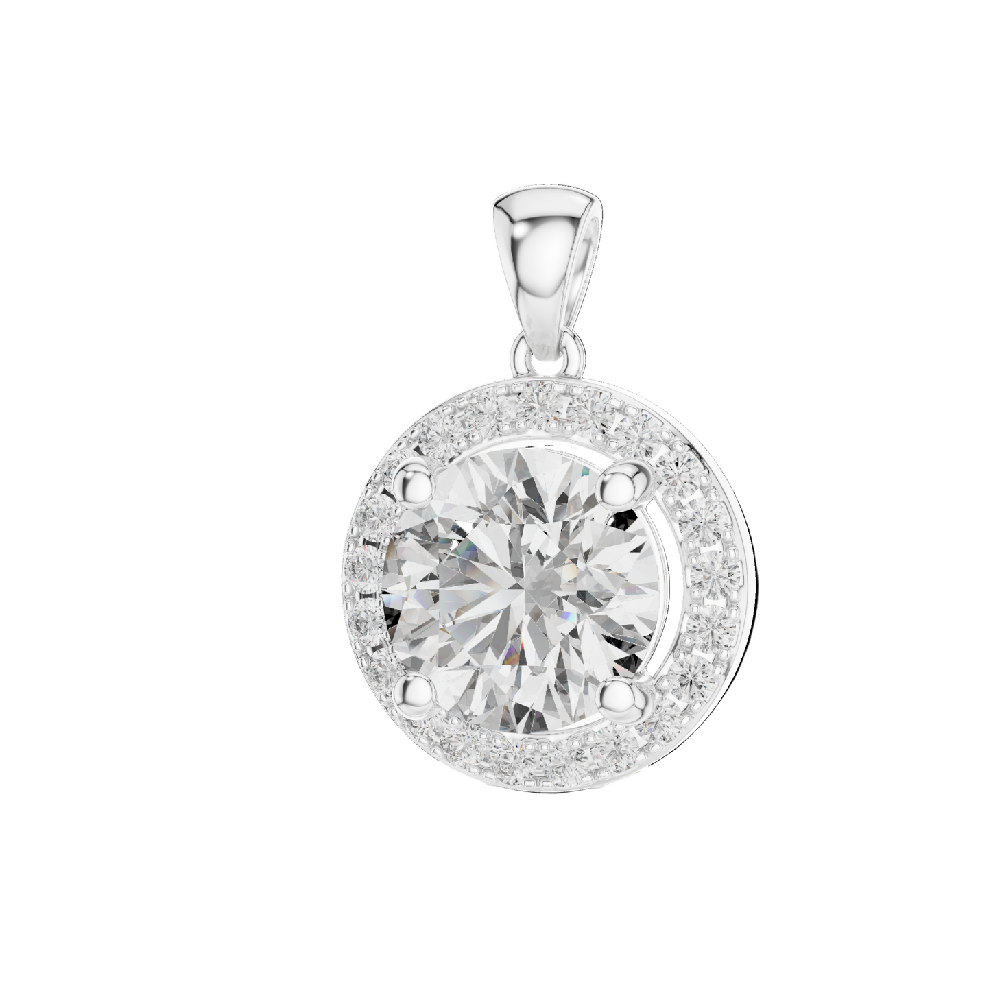 3.22 CT Lab-Created Diamond Pendant Necklace | VVS-VS EF CVD | 18KT, 14KT, Rose, Yellow, White Gold Options