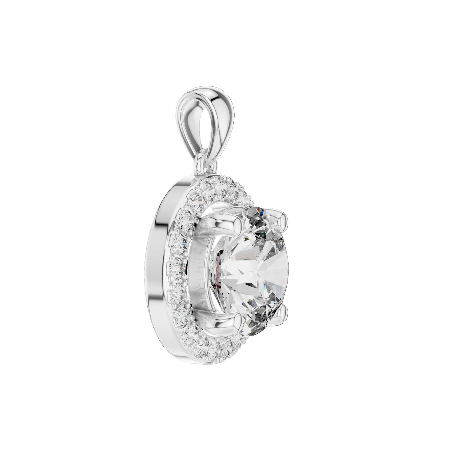 3.22 CT Lab-Created Diamond Pendant Necklace | VVS-VS EF CVD | 18KT, 14KT, Rose, Yellow, White Gold Options