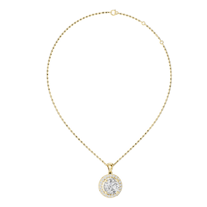 3.22 CT Lab-Created Diamond Pendant Necklace | VVS-VS EF CVD | 18KT, 14KT, Rose, Yellow, White Gold Options