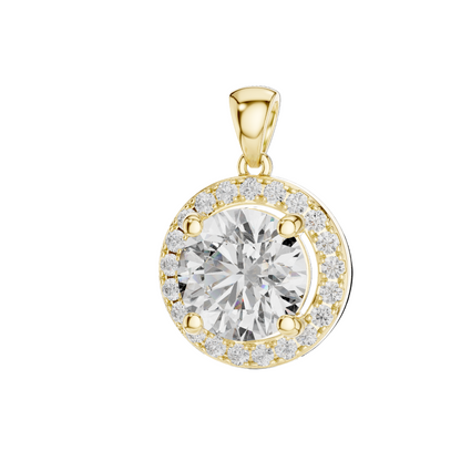 3.22 CT Lab-Created Diamond Pendant Necklace | VVS-VS EF CVD | 18KT, 14KT, Rose, Yellow, White Gold Options