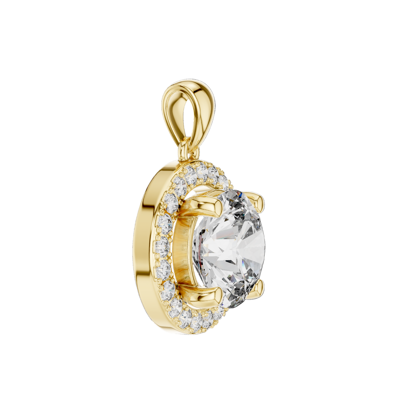 3.22 CT Lab-Created Diamond Pendant Necklace | VVS-VS EF CVD | 18KT, 14KT, Rose, Yellow, White Gold Options