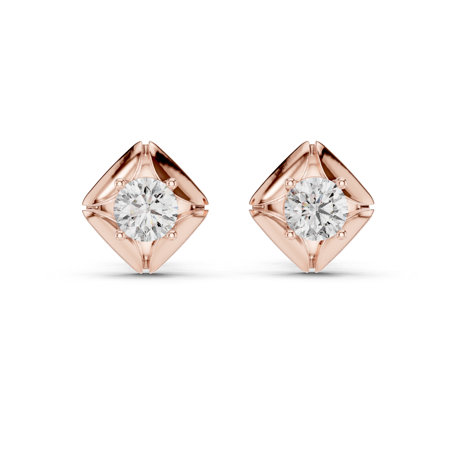 0.4782 CT Round Brilliant Lab Grown Diamond Earrings for Women | VVS-VS EF CVD | 18KT, 14KT, 10KT Gold & 925 Silver | Rose, Yellow, White Gold & Moissanite Options