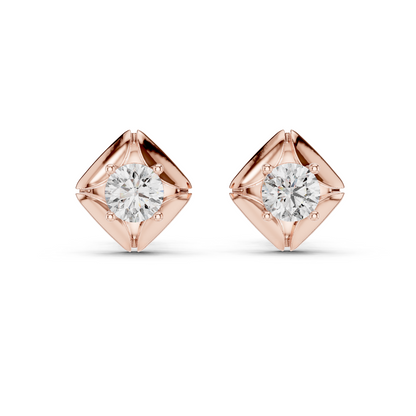 0.4782 CT Round Brilliant Lab Grown Diamond Earrings for Women | VVS-VS EF CVD | 18KT, 14KT, 10KT Gold & 925 Silver | Rose, Yellow, White Gold & Moissanite Options