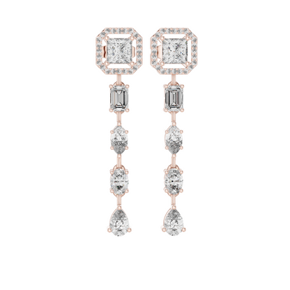 2.812 CT Lab-Created CVD Diamond Drop Earrings | VVS-VS Clarity | 18KT, 14KT, 10KT Gold & 925 Silver | Rose, Yellow, White Gold | Luxury Fine Jewelry