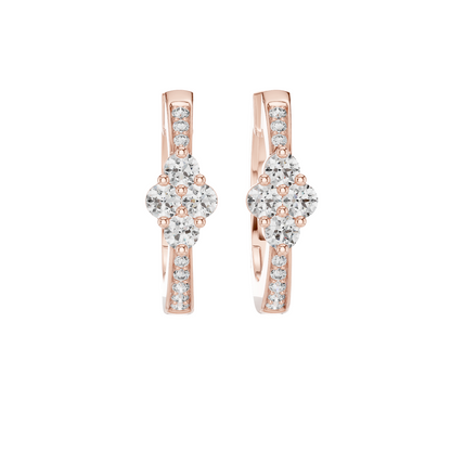 0.39 CT Lab Diamond Earrings | VVS-VS-EF Clarity CVD Diamond | 18KT, 14KT, 10KT Gold & 925 Silver | Rose, Yellow, White Gold | Luxury Fine Jewelry