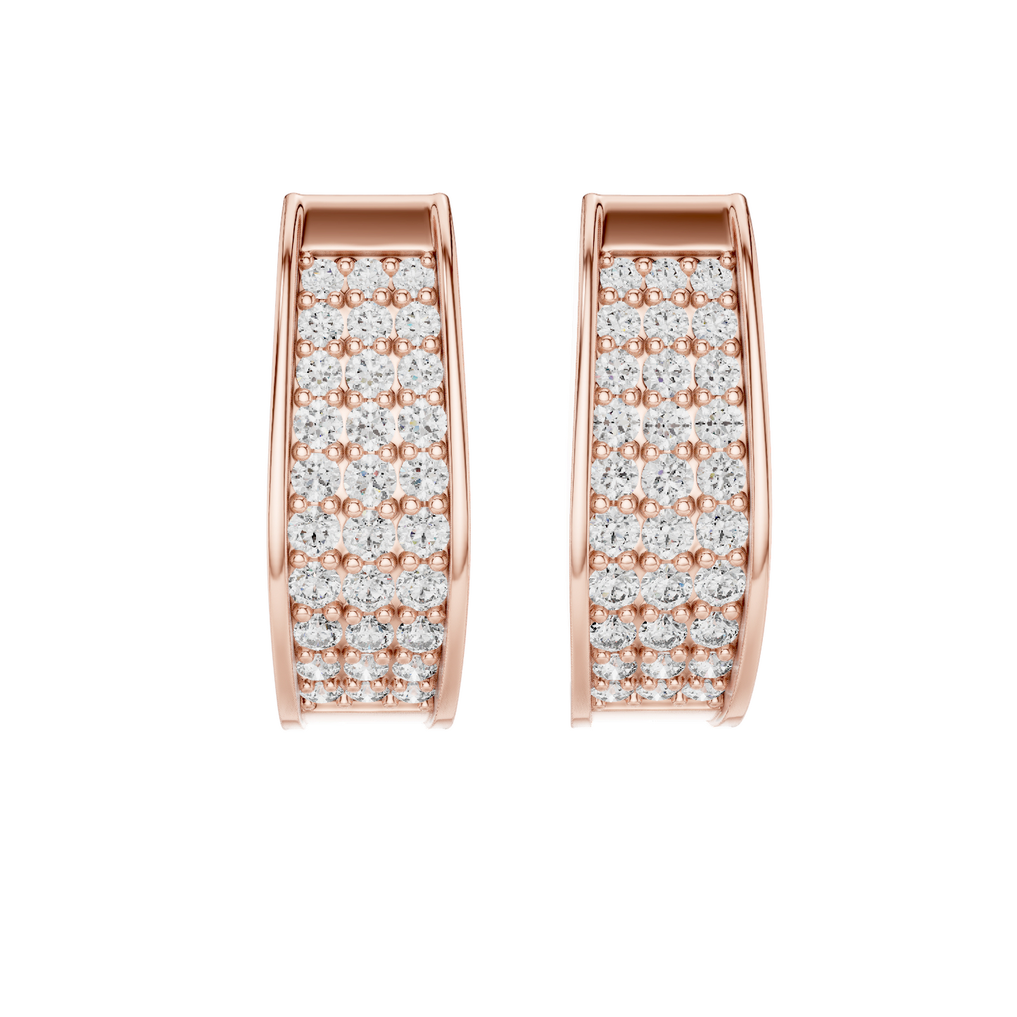0.694 CT Lab-Grown Diamond Hoop Earrings | Round Brilliant Cut | 18KT, 14KT, 10KT Gold & 925 Silver | Rose, Yellow, White Gold | Luxury Fine Jewelry
