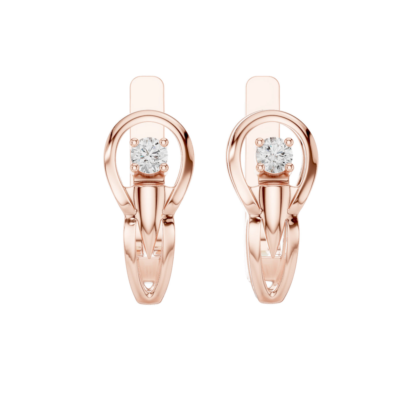 0.18 CT Lab Diamond Earrings | VVS-VS EF CVD Diamonds | 18KT, 14KT, 10KT Gold & 925 Silver | Rose, Yellow, White Gold | Luxury Fine Jewelry