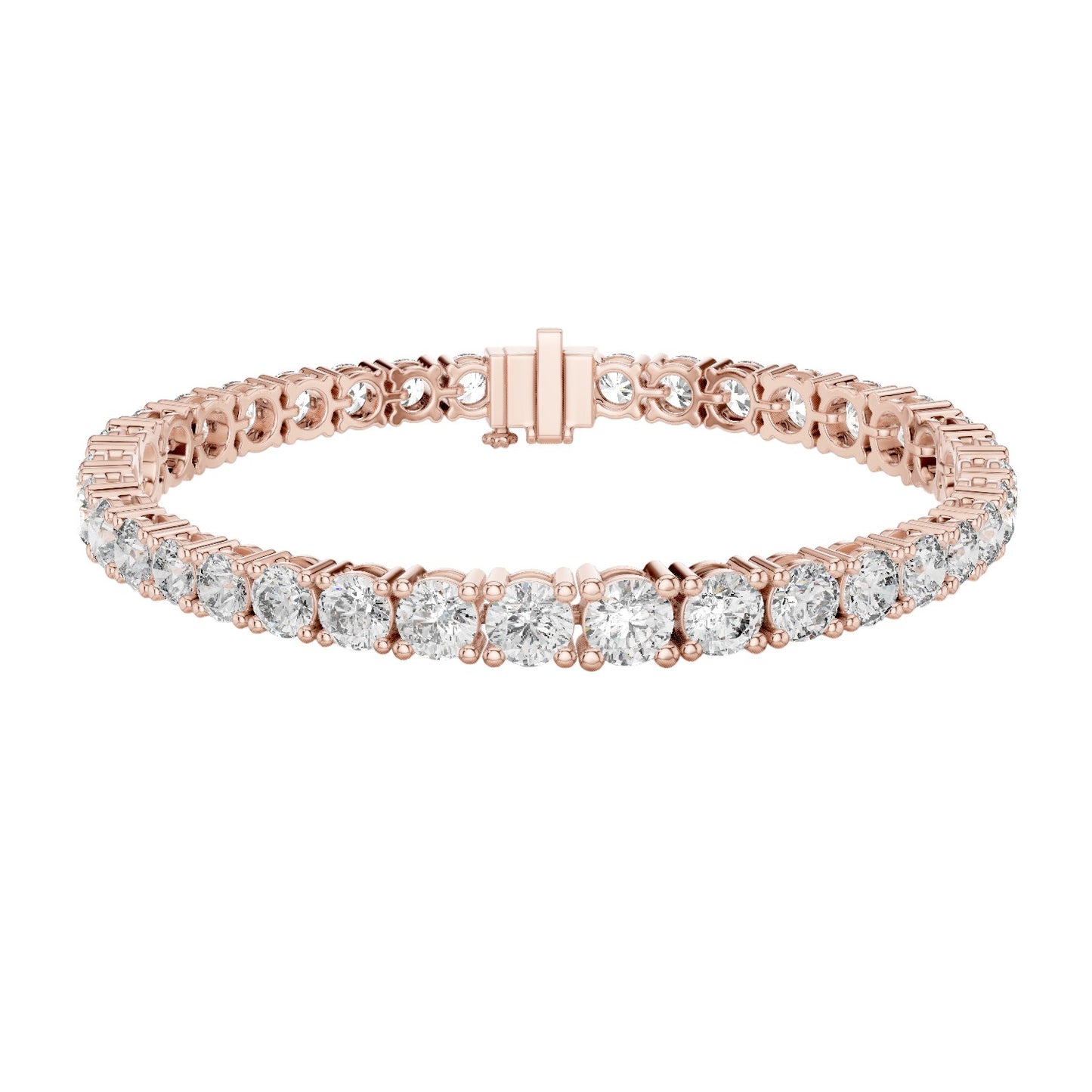 4.4 CT Lab Diamond Tennis Bracelet | Round Brilliant Cut | 10KT, 14KT, 18KT Gold & 925 Silver | Moissanite Options | Rose, Yellow, White Gold | Luxury Fine Jewelry