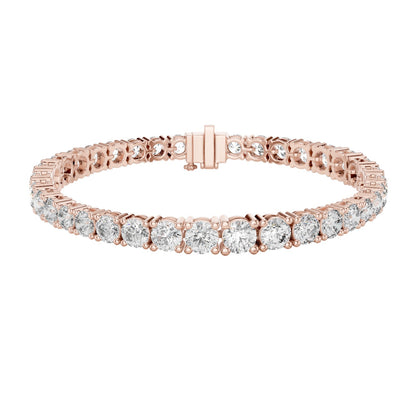 4.4 CT Lab Diamond Tennis Bracelet | Round Brilliant Cut | 10KT, 14KT, 18KT Gold & 925 Silver | Moissanite Options | Rose, Yellow, White Gold | Luxury Fine Jewelry
