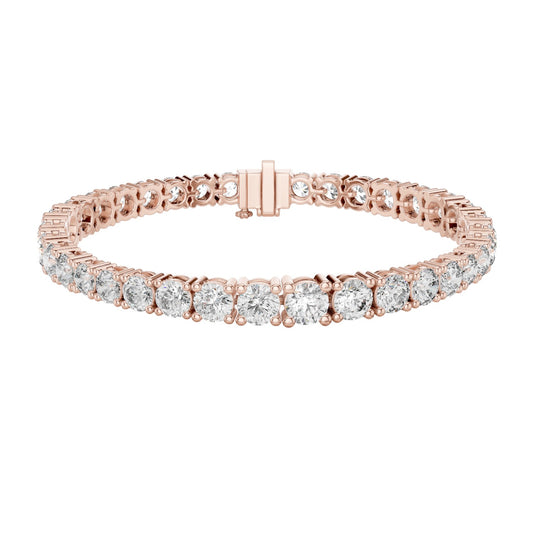 4.4 CT Lab Diamond Tennis Bracelet | Round Brilliant Cut | 10KT, 14KT, 18KT Gold & 925 Silver | Moissanite Options | Rose, Yellow, White Gold | Luxury Fine Jewelry