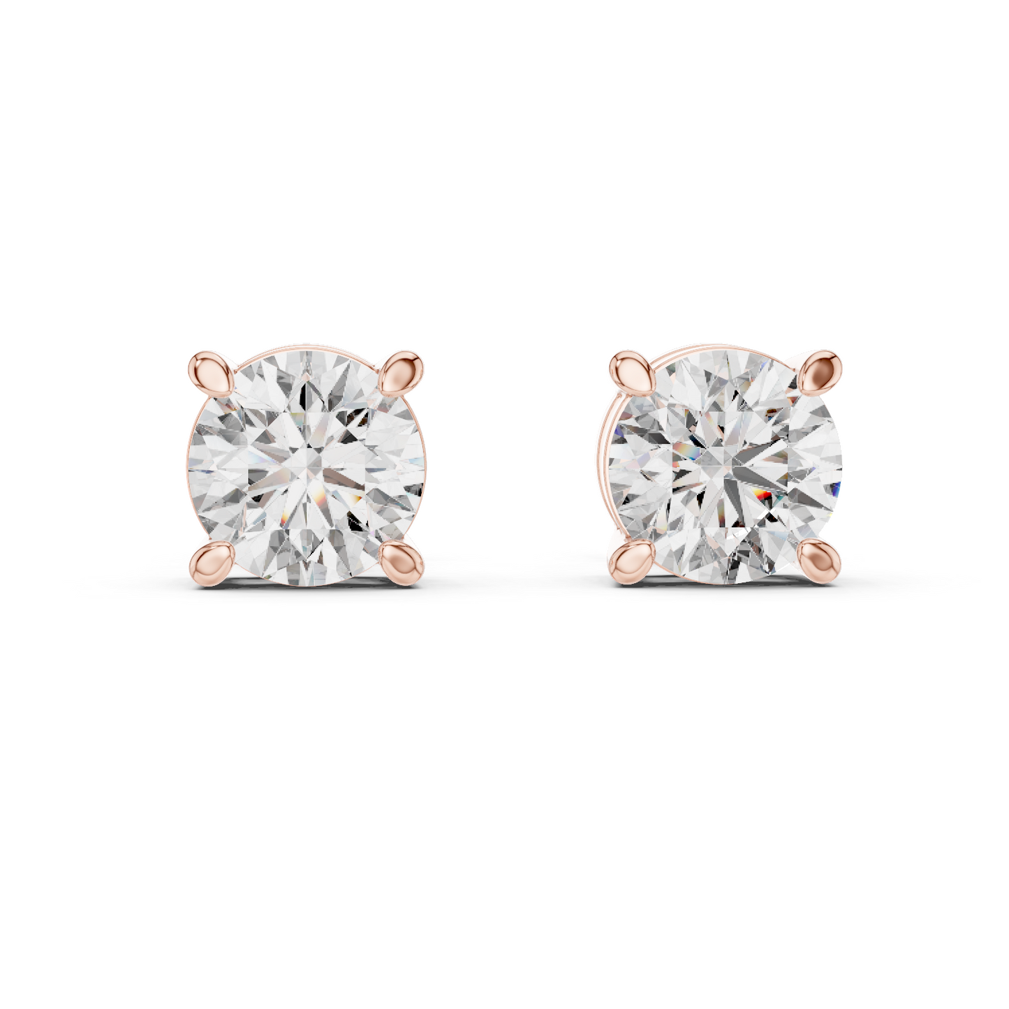 2.5 CT Lab-Grown VVS-VS EF CVD Diamond Stud Earrings | 18KT, 14KT, 10KT Gold & 925 Silver | Moissanite, Rose, Yellow, White Gold Options