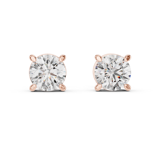 2.5 CT Lab-Grown VVS-VS EF CVD Diamond Stud Earrings | 18KT, 14KT, 10KT Gold & 925 Silver | Moissanite, Rose, Yellow, White Gold Options