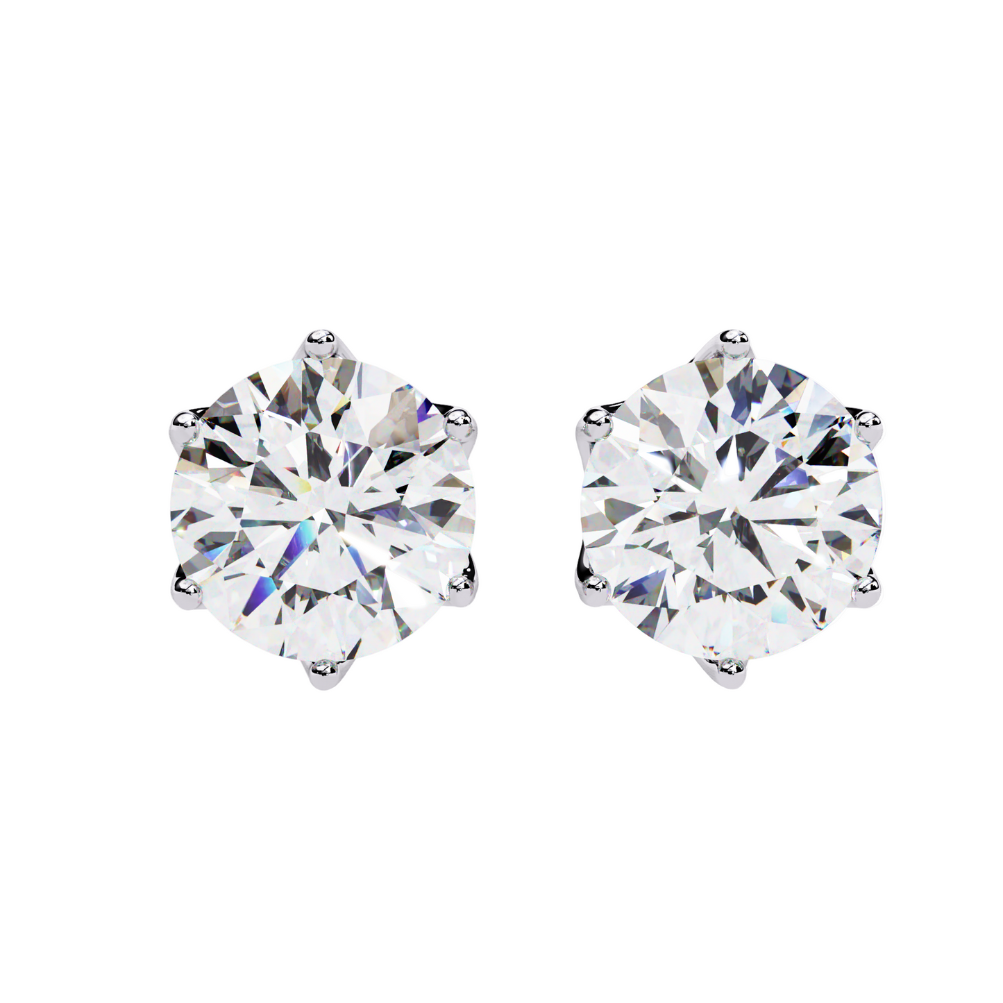 1.50ct Lab Diamond Solitaire Stud Earrings in 10K 14K 18K Gold or 925 Silver | Classic 6-Prong Setting | Dainty Luxury Jewelry Gift for Her