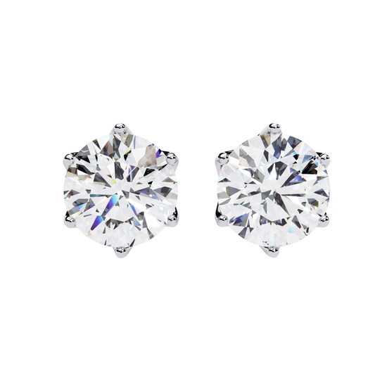 1.50ct Lab Diamond Solitaire Stud Earrings in 10K 14K 18K Gold or 925 Silver | Classic 6-Prong Setting | Dainty Luxury Jewelry Gift for Her