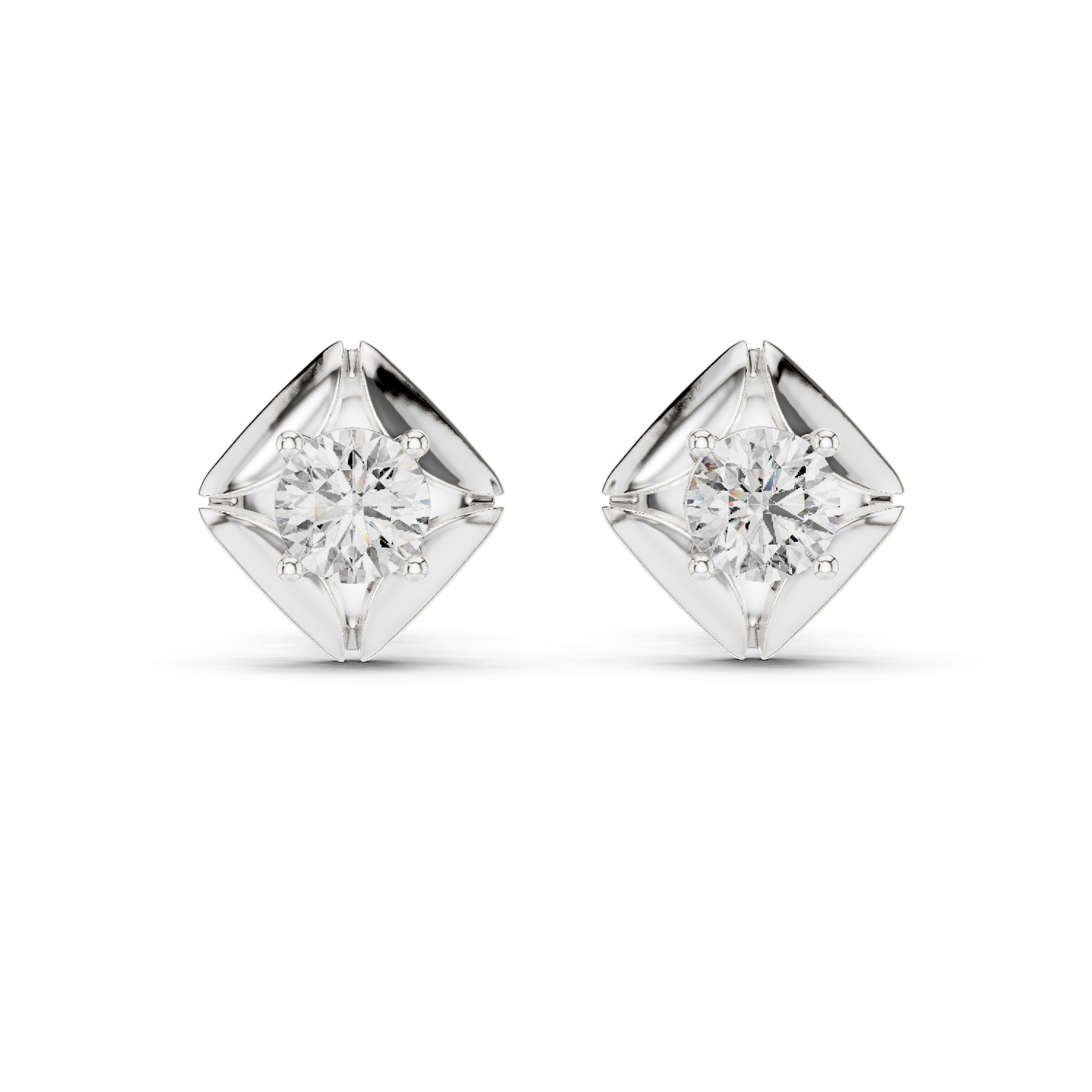 0.4782 CT Round Brilliant Lab Grown Diamond Earrings for Women | VVS-VS EF CVD | 18KT, 14KT, 10KT Gold & 925 Silver | Rose, Yellow, White Gold & Moissanite Options