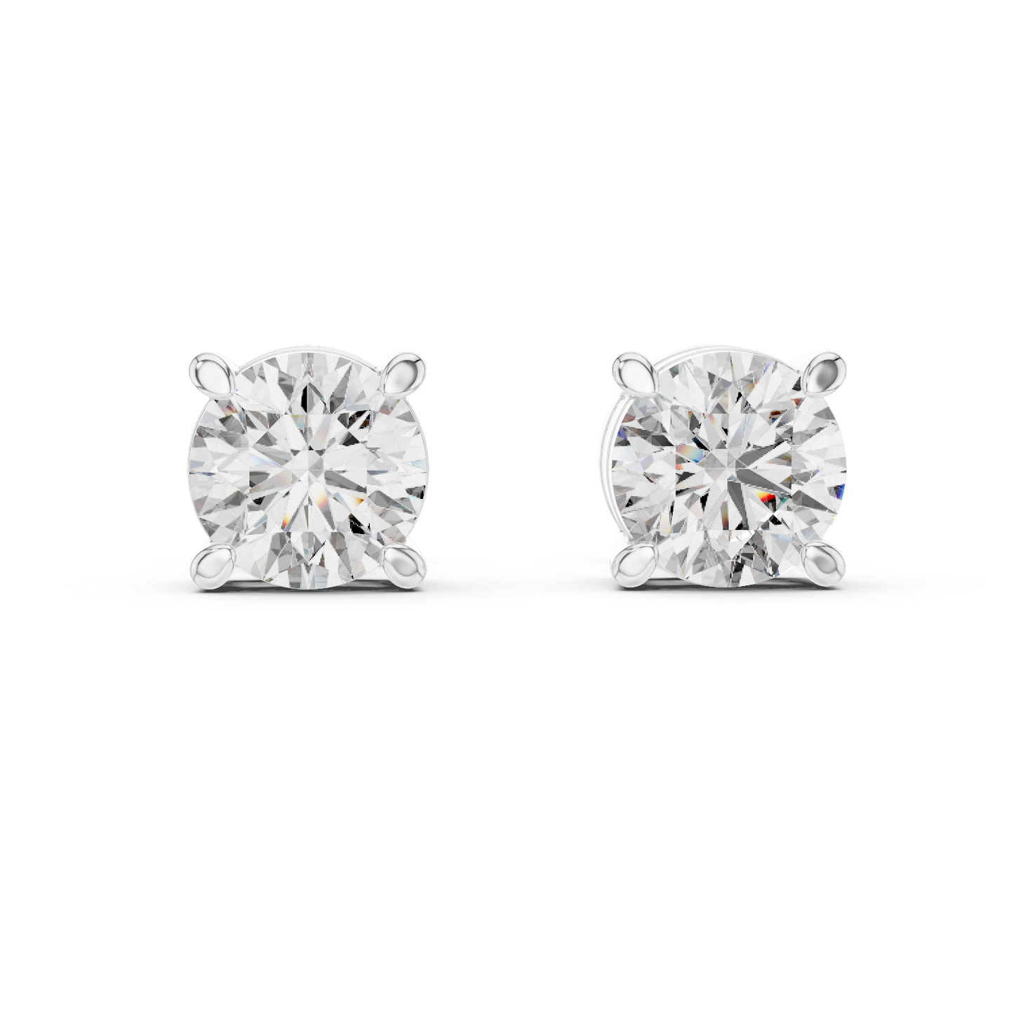 2.5 CT Lab-Grown VVS-VS EF CVD Diamond Stud Earrings | 18KT, 14KT, 10KT Gold & 925 Silver | Moissanite, Rose, Yellow, White Gold Options