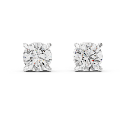 2.5 CT Lab-Grown VVS-VS EF CVD Diamond Stud Earrings | 18KT, 14KT, 10KT Gold & 925 Silver | Moissanite, Rose, Yellow, White Gold Options