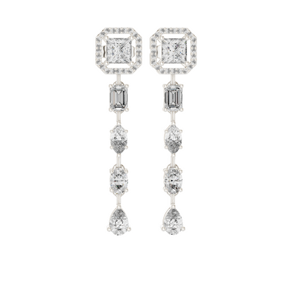 2.812 CT Lab-Created CVD Diamond Drop Earrings | VVS-VS Clarity | 18KT, 14KT, 10KT Gold & 925 Silver | Rose, Yellow, White Gold | Luxury Fine Jewelry