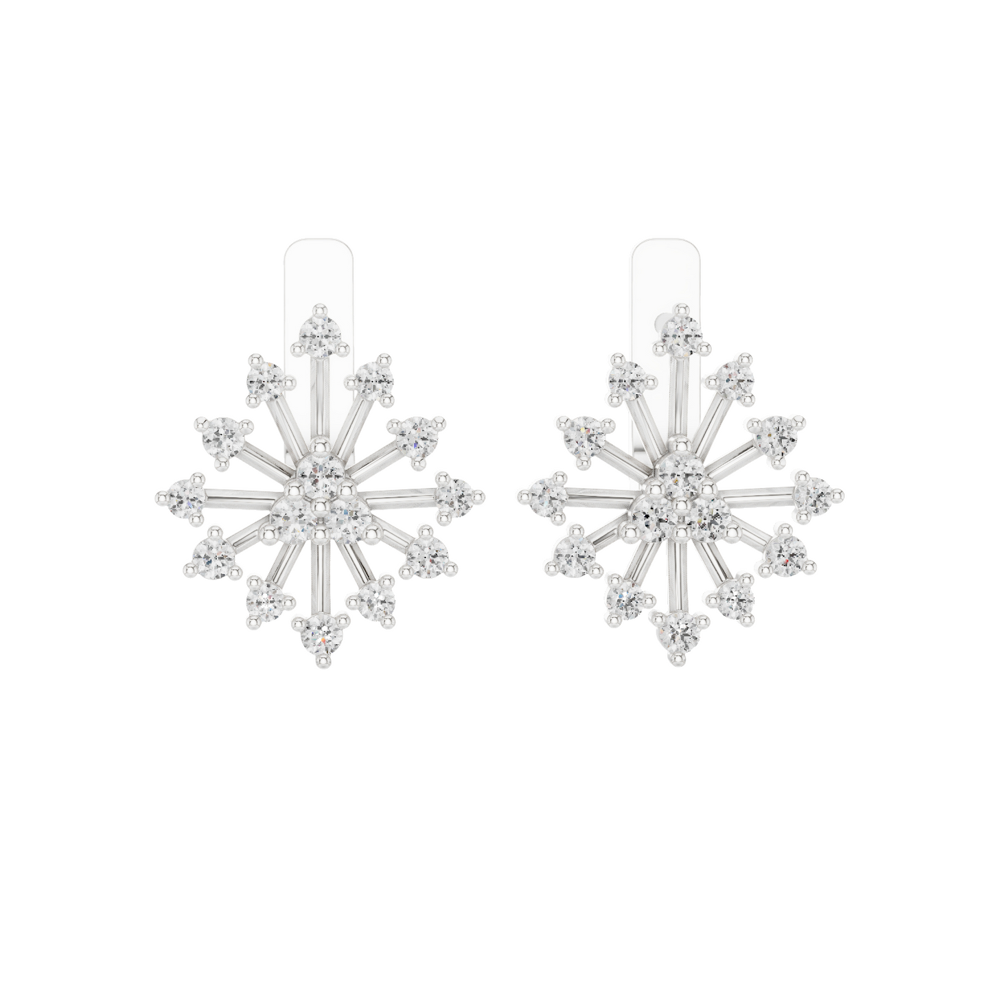 0.546 CT Lab Diamond Snowflake Earrings | Round Brilliant Cut | 18KT, 14KT, 10KT Gold & 925 Silver | Rose, Yellow, White Gold | Luxury Fine Jewelry