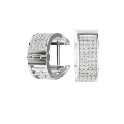 0.624 CT Lab Diamond Hoop Earrings | VVS-VS EF CVD Diamonds | 18KT, 14KT, 10KT Gold & 925 Silver | Rose, Yellow, White Gold | Luxury Fine Jewelry