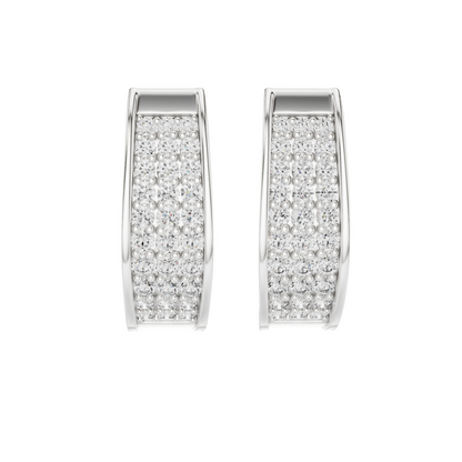 0.694 CT Lab-Grown Diamond Hoop Earrings | Round Brilliant Cut | 18KT, 14KT, 10KT Gold & 925 Silver | Rose, Yellow, White Gold | Luxury Fine Jewelry