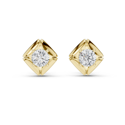 0.4782 CT Round Brilliant Lab Grown Diamond Earrings for Women | VVS-VS EF CVD | 18KT, 14KT, 10KT Gold & 925 Silver | Rose, Yellow, White Gold & Moissanite Options