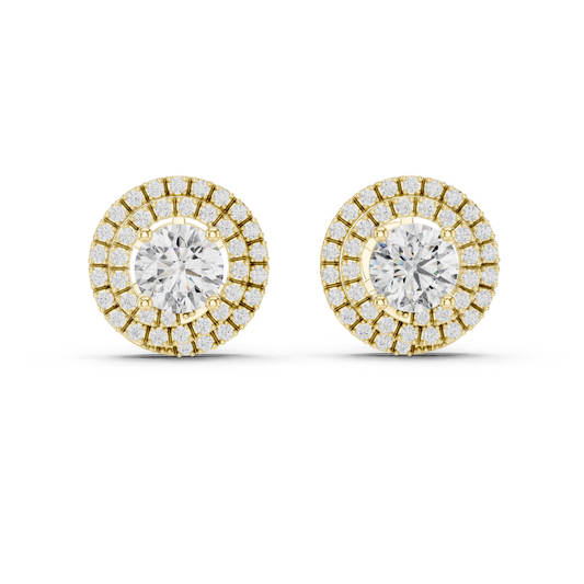 3.42 CT Lab-Grown VVS-VS-EF CVD Diamond Earrings | 18KT, 14KT, 10KT Gold & 925 Silver | Moissanite Option | Rose, Yellow, White Gold