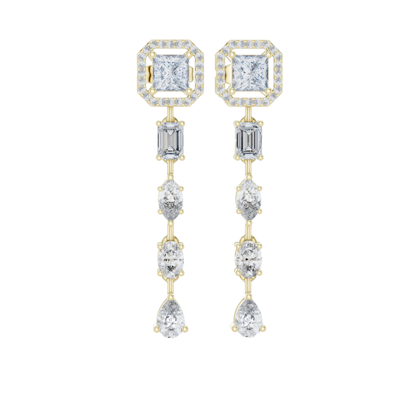 2.812 CT Lab-Created CVD Diamond Drop Earrings | VVS-VS Clarity | 18KT, 14KT, 10KT Gold & 925 Silver | Rose, Yellow, White Gold | Luxury Fine Jewelry