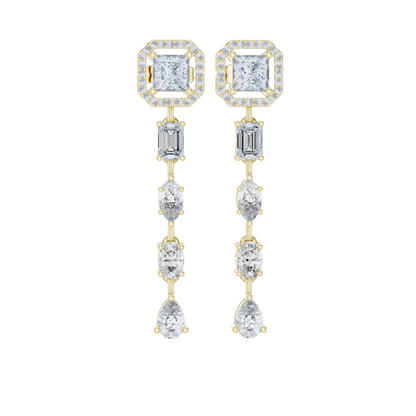 2.812 CT Lab-Created CVD Diamond Drop Earrings | VVS-VS Clarity | 18KT, 14KT, 10KT Gold & 925 Silver | Rose, Yellow, White Gold | Luxury Fine Jewelry